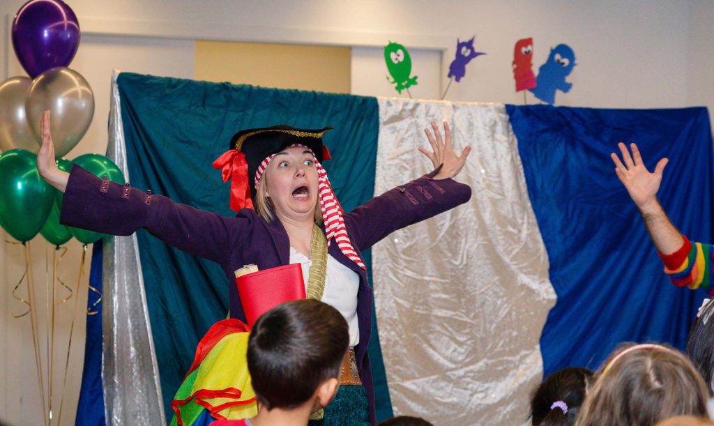 Pirate Peggy children's entertainer with The Bedlam Bunch, London, UK