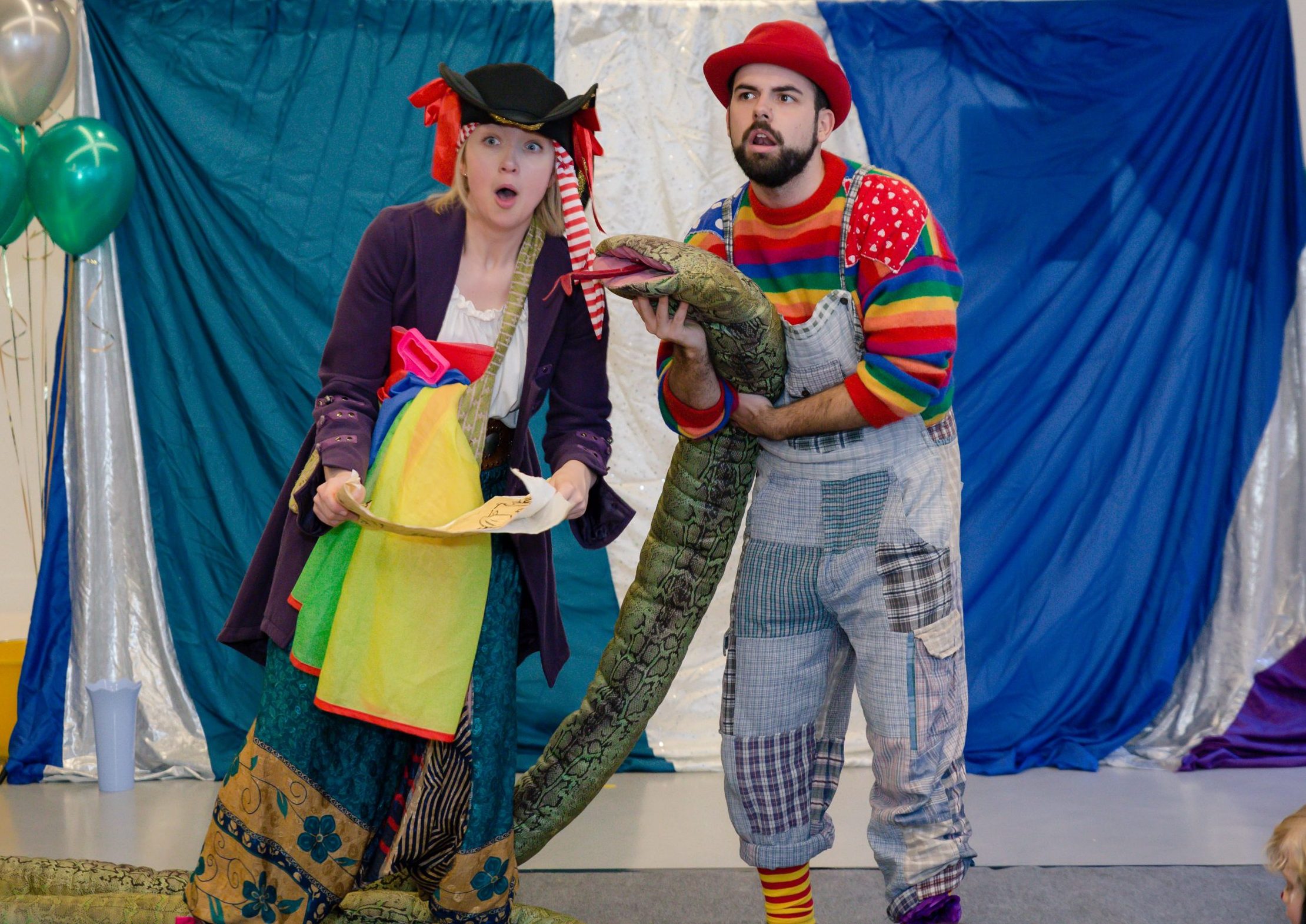 Pirate Peggy & Silly Billy children's entertainers are on a wild mission to save the day in this pantomime for hire at corporate parties in London!