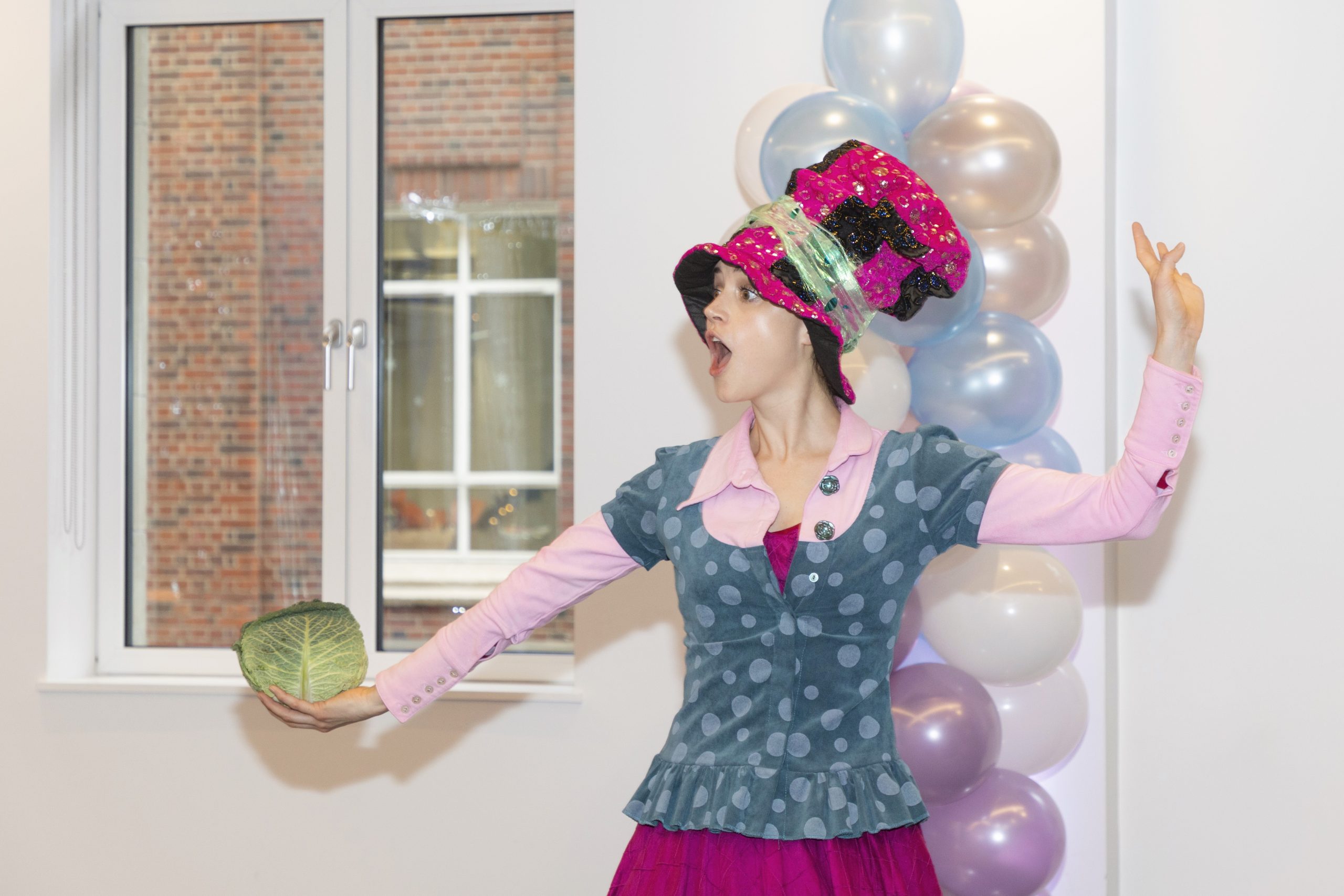 Mrs Midge children's entertainer at corporate party with kids in London
